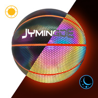 Ballon de basket lumineux et réfléchissant personnalisé qui brille dans l'obscurité