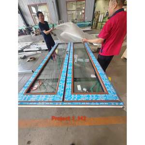 Pintu eksterior desain baru tahan air Upvc kaca ganda pintu badai masuk ganda Prancis - Product Image 3