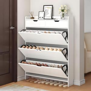Color café diseño moderno madera Flip Zapatero almacenamiento organizador caja gabinete <span class=keywords><strong>para</strong></span> almacenamiento de <span class=keywords><strong>zapatos</strong></span> - Product Image 4