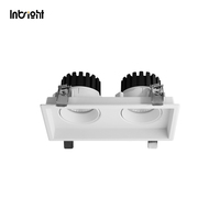 Downlight LED professionnel architectural pour hôtel, double tête, encastré profond, anti-éblouissement, 2 lumières