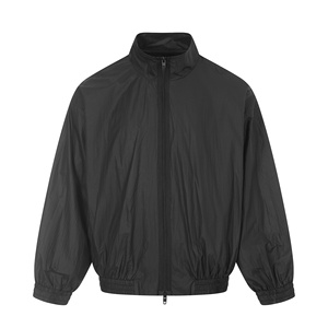 11KN Customizable Embroidered Stand Collar Windbreaker Jacket <strong>Lightweight</strong> Nylon <strong>Zip</strong>-<strong>Up</strong> Jacket with Back Embroidery - Product Image 2
