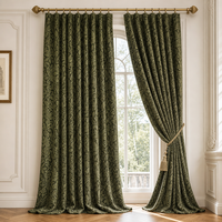 Rideaux occultants de luxe à motifs floraux gaufrés, 2 coloris, isolants thermiques, pour la décoration de villas et d'hôtels