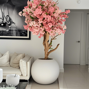 Offre Spéciale intérieur sur mesure rose blanc arbre artificiel blanc arbre <span class=keywords><strong>de</strong></span> fleurs <span class=keywords><strong>de</strong></span> cerisier blanc pour la décoration intérieure Design d'intérieur - Product Image 1