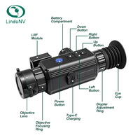Monoculaire thermique avec télémètre laser 384x288, connexion WiFi via application, batterie 8h, chasse en extérieur, 35mm