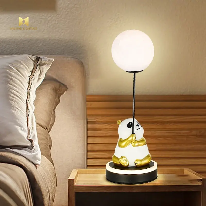 Panda camera da letto comodino per bambini cartone animato decorazione creativa palloncino carino per ragazzi e ragazze lampade da comodino