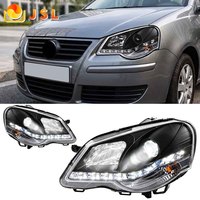 Feux de voiture pour VW Polo, projecteur de phare LED, lentille, 2005-2010, Vento, signal dynamique, phare DRL, accessoires automobiles