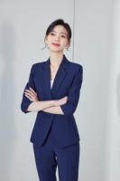 Ensemble de costume pour femme, manches mi-longues, uniforme de réception, tenue de bureau professionnelle, printemps-été, en Polyester