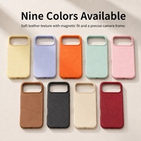 Coque de téléphone C0512 en TPU texture litchi, magnétique, antidérapante, fine, couleur unie, de luxe pour iPhone 16 15 14 13 12 11 18 Pro Max 17 Air