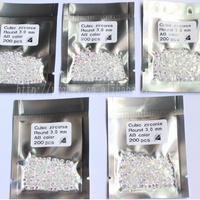 Pierres précieuses synthétiques de couleur AB 2 mm 3 mm 4 mm CZ Pierres en vrac 3A Zircone cubique pour la fabrication de colliers en zircone cubique