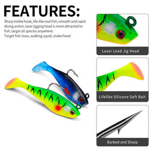 Esca Artificiale Morbida <span class=keywords><strong>in</strong></span> <span class=keywords><strong>Silicone</strong></span> a Coda a T 75cm 95g per Spigola, Bionica con Ami, per Pesca <span class=keywords><strong>in</strong></span> <span class=keywords><strong>Mare</strong></span> e da Barca - Disponibile - Product Image 4