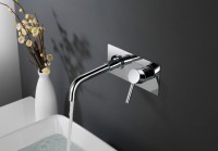 Robinet de lavabo en céramique à une poignée dissimulé à un trou de haute qualité mitigeur de robinet d'eau chaude et froide pour chambre salon extérieur