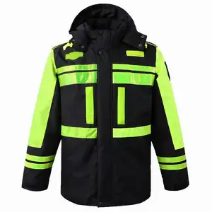 Vente en gros/Logo personnalisé imperméable réfléchissant coton rembourré manteau réfléchissant sécurité imperméable garder au chaud réfléchissant trafic manteau