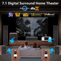 Système de cinéma maison 7.1 avec son surround, système de cinéma maison en bois avec amplificateur numérique prenant en charge la 3D/8K