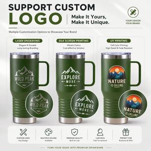Custom logo Wedding Party Store Personalized 20 oz Stainless Steel Tumbler <b>Insulated</b> 20oz Coffee <b>Mug</b> with Handle and Lid - Product Image 5
