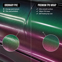 Film de protection auto-adhésif amovible pour carrosserie automobile, vinyle brillant vert herbe et rouge, changeant de couleur