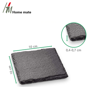 Thân Thiện Với Môi Tự Nhiên BSCI Thông Qua Đá Đen Tự Nhiên Coaster <span class=keywords><strong>Slate</strong></span> - Product Image 5
