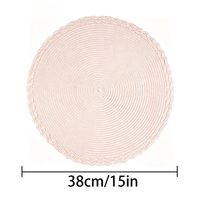Set de table rond en PP tissé avec bordure tressée double couche pour la décoration de table de mariage et de salle à manger à domicile