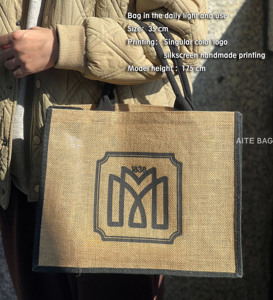 <span class=keywords><strong>2025</strong></span> tùy chỉnh hoa Tote Túi cho phụ nữ công suất lớn cá nhân túi xách làm việc đi lại tùy chỉnh phim hoạt hình mô hình đay - Product Image 2