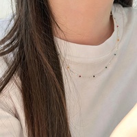 Collier en argent 925 avec perles colorées pour femme, nouveau design 2026, best-seller, luxe léger, niche, fabrication exquise, chaîne polyvalente