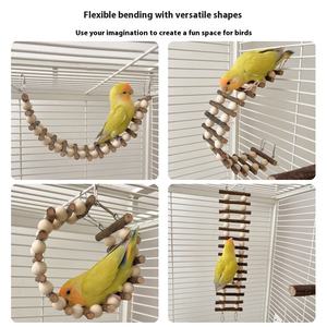 Bendable feng elma ahşap kuş standı şakayık papağan oyuncak bükülebilir ve deforme çok fonksiyonlu merdiven papağan malzemeleri ile - Product Image 5