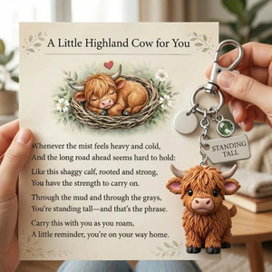 Porte-clés en EVA en forme de petite vache des Highlands, portable, idéal pour un cadeau - Product Image 4