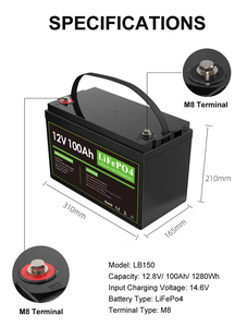 充電式<span class=keywords><strong>12V</strong></span>バッテリー リチウムイオン Lifepo4 バッテリーパック <span class=keywords><strong>12V</strong></span> 100Ah 200Ah 300Ah リチウムイオンディープサイクルソーラーバッテリー - Product Image 3