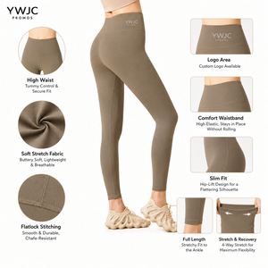 High-Waist Tummy Control Yoga <b>Leggings</b> Buttery Soft Squat-Proof Workout Tights for <b>Women</b> Custom Logo - Product Image 2