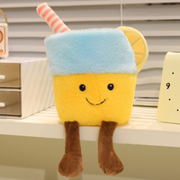 En gros, Peluche mignonne d'été en forme de tasse de boisson aux fruits (limonade, jus de noix de coco) avec longues jambes, Cadeaux d'anniversaire pour enfants