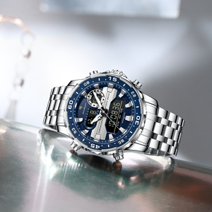 Montre chronographe multifonctionnelle pour homme Poedagar <span class=keywords><strong>E122</strong></span>, bracelet en acier inoxydable, boîtier en alliage, résistance à l'eau 3BAR - Product Image 5