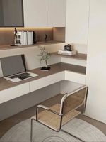 Bureau de travail ergonomique moderne en bois massif, convertible et modulaire, avec tiroir et étagère de rangement pour usage domestique ou professionnel