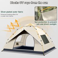 Tente de camping dôme automatique ultralégère, imperméable, portable, pour 3-4 personnes, une chambre, quatre saisons, pour l'extérieur