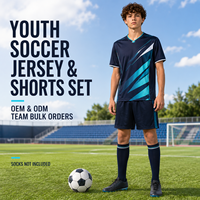 Ensemble de maillot et short de football personnalisés pour jeunes, col en V, uniforme de sublimation pour l'entraînement de football junior et les compétitions de club
