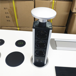 Tutto nero Germania presa di corrente spina di UE <span class=keywords><strong>Punto</strong></span> Da Tavolo di Alimentazione Socket nascosta da cucina Pop up Tirare Presa USB del Caricatore per home office - Product Image 5