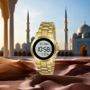 STAR RUDDER高品質防水イスラム教徒の腕時計、豪華なデジタルイスラム時計セット、男性女性のための豪華なクォーツ時計