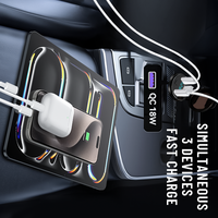 Chargeur de voiture modifié 12-24V 66W avec interrupteur marche/arrêt, charge rapide, double port USB Type C PD QC3.0 pour voitures et motos