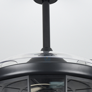 Y011สีดำทันสมัยไฟแอลอีดีไร้ใบรีโมทคอนโทรลแบบไร้ใบมีดโคมไฟระย้าทรงผ้าใยปอ42ดวงสำหรับบ้าน DC 110-220V - Product Image 5