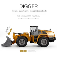 Camion bulldozer RC professionnel à 10 canaux 1/14 pour enfants