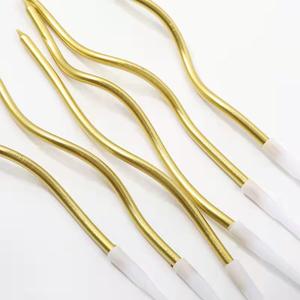 Joyeux anniversaire bougie <span class=keywords><strong>fontaine</strong></span> feux d'artifice or étincelant mince plaine spirale gâteau bougies 6 pièces or argent longue bougie d'anniversaire - Product Image 3