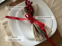 Serviettes de table de Noël en lin brodées sur mesure, décoration de table personnalisée pour les fêtes, ensemble de serviettes de Noël, cadeau, vente en gros, OEM