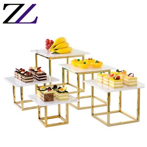 Catering for Wedding Buffet Tableware Luxury Paper Cupcake Cocktail <strong>Food</strong> Serving Plates Set Metal Multi Tier Gold Cake <strong>Stand</strong> - Product Image 3