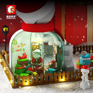 Senbao <b>Block</b> Christmas Santa House <b>Building</b> <b>Blocks</b> With Led Light Musical Sound For Kids 7-14 Years Old Gift Toy - Product Image 1