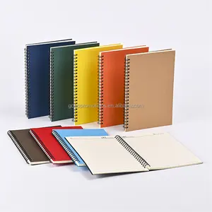 High quality Custom print art paper hard cover spiral binding journal coil notebook A5 cheap wholesale for corporate