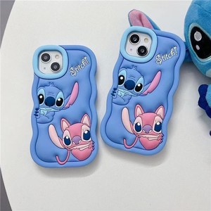 3D Phim Hoạt Hình Khâu Sóng Cạnh Silicone Điện Thoại Di Động Trường Hợp Đối Với iPhone 17 16 15 14 13 12 Pro Max XS Chống Sốc Mềm Phụ Kiện Điện Thoại - Product Image 3