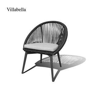 Chaise de salle à manger de <span class=keywords><strong>jardin</strong></span> moderne en rotin PE, mobilier de patio, <span class=keywords><strong>fauteuil</strong></span> d'extérieur en <span class=keywords><strong>aluminium</strong></span> pour hôtel, villa, restaurant, résistant aux UV - Product Image 3