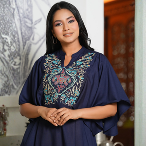 Vestido Corto de Rayón Pesado Bordado de Alta Calidad para Mujer, Ropa al por Mayor para Boutique - Product Image 2