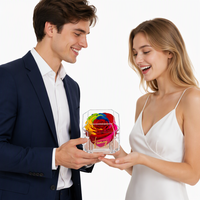 Boîte cadeau personnalisée pour mariage, fête nuptiale, rose éternelle, boîte de fleurs éternelles pour anniversaire, Noël, décoration