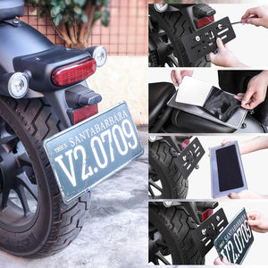 Portador <span class=keywords><strong>de</strong></span> placa <span class=keywords><strong>de</strong></span> matrícula <span class=keywords><strong>de</strong></span> motocicleta fácilmente montable sin marco y equipado con cinta adhesiva fuerte para una colocación segura - Product Image 4
