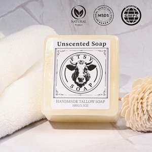 Barre de savon de suif de boeuf naturel Savon de suif de bison non parfumé Nettoyant hydratant pour le visage et le corps Peau sensible Savon de bain fait main - Product Image 5