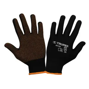 Guantes de poliéster BOX 6 con puntos de PVC en la palma, CH, TRUPER - Product Image 1