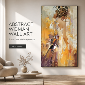 Impression d'art mural encadrée abstraite colorée, image de femme moderne pour la décoration intérieure du salon, de la chambre, de l'hôtel, du bureau - Product Image 1